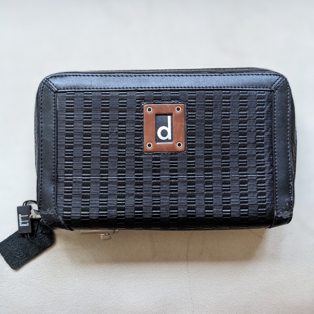 Dunhill Embossed Black Leather Wallet or Travel Organizer